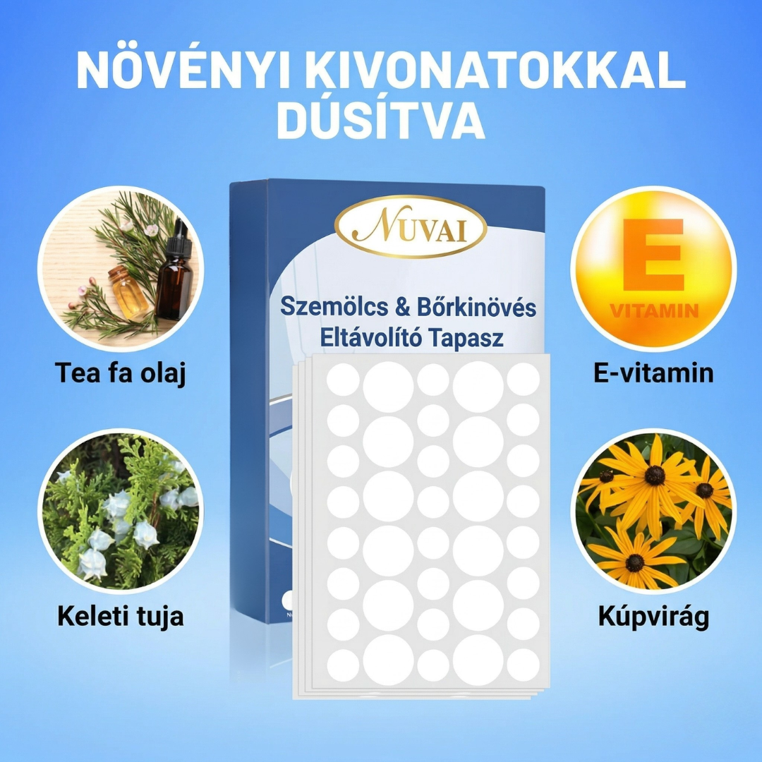 Szemölcs & Bőrkinövés Eltávolító Tapasz (72 kicsi - 72 nagy) NUVAI