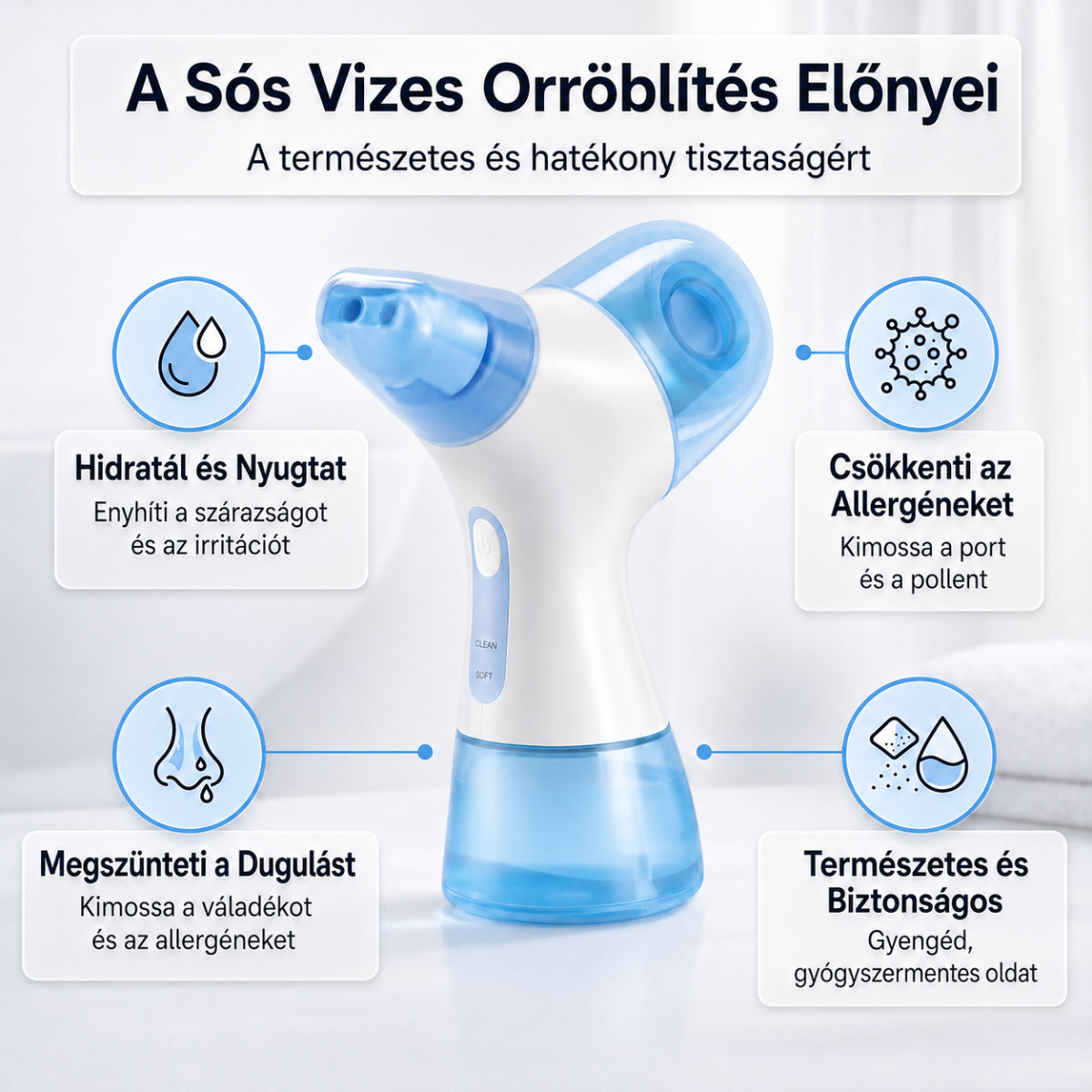 Kettő Funkciós Elektromos Orrtisztító NUVAI